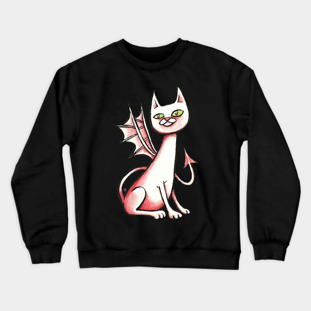 Demon Cat Crewneck Sweatshirt by LAB Ideas